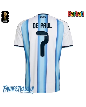 Argentina Rodrigo De Paul #7 Tricou Fotbal Replică Mondial 2026 Barbati Acasa